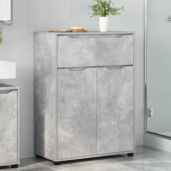 vidaXL Bathroom Cabinet with Drawer Concrete Grey 72.5 x 36.5 x 100 cm