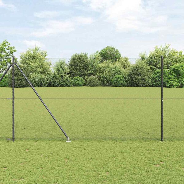 vidaXL Fence Post Grey 50 x 1.6 m (13 mm mesh) Steel and PVC