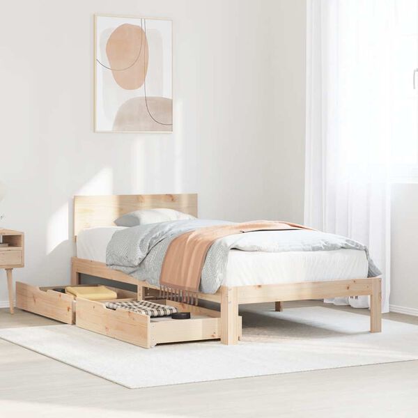 vidaXL Bed Frame with Drawers without Mattress 90x200 cm