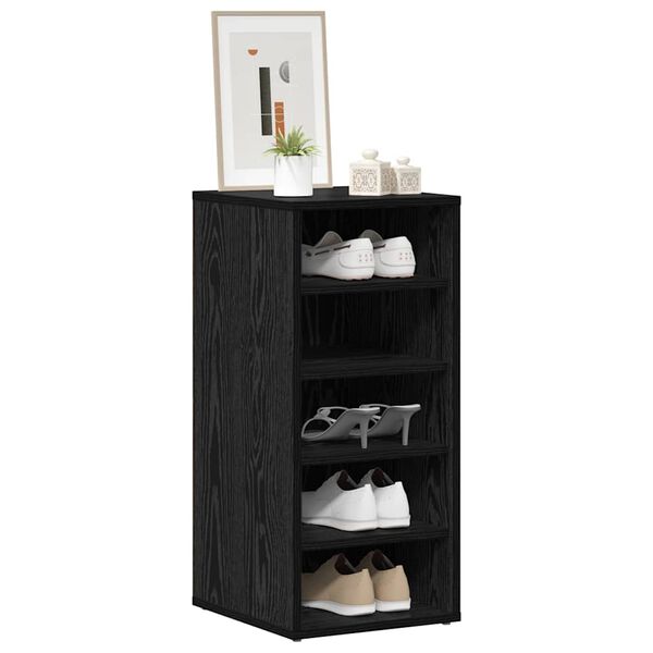vidaXL Shoe Cabinet Black Oak 32 x 35 x 70 cm Engineered Wood