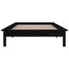 vidaXL LED Bed Frame without Mattress Black 75x190 cm Small Single Solid Wood
