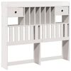 vidaXL Bookcase Bed without Mattress White 135x190 cm Double Solid Wood Pine
