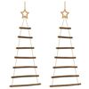 vidaXL Hanging Christmas Trees with Top Stars 2 pcs 42x90 cm Natural