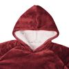 vidaXL Blanket Hoodie Bordeaux Red M Fleece and Flannel
