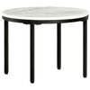 vidaXL Coffee Table White and Black &Oslash;50 cm Real Solid Marble