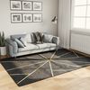 vidaXL Rug Washable Black and Gold 160x230 cm Anti Slip