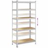 vidaXL 5-Layer Heavy-duty Shelves 2 pcs Silver Steel&Engineered Wood