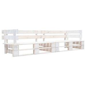 vidaXL Garden 2-Seater Pallet Sofa White Wood
