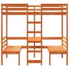 vidaXL Loft Bed Frame with Desk and Chairs Wax Brown 90x190cm Solid Wood Pine
