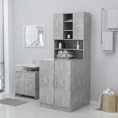 vidaXL Washing Machine Cabinet Concrete Grey