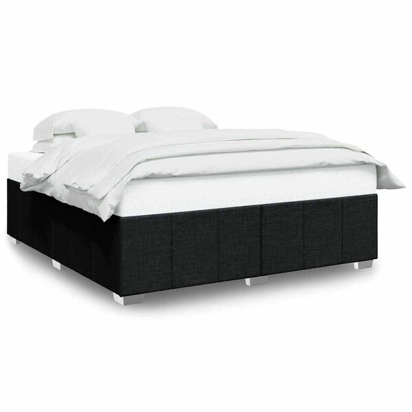 vidaXL Bed Frame without Mattress Black Super King Fabric