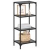 vidaXL Storage Rack with Black Glass Top 40x30x95 cm Steel
