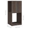 vidaXL Rotating Cabinet Grey and Sonoma Oak 34.5x34.5x75.5 cm Engineered Wood