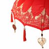 vidaXL Parasol with Base Red 95 x 95 x 260 cm Cotton and Wood