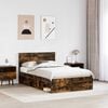 vidaXL Bed Frame Smoked Oak 135 x 190 cm Engineered wood