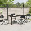 vidaXL Garden Dining Set Folding 5 pcs Black Powder-Coated Steel