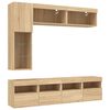 vidaXL 7 Piece TV Wall Cabinet Set with LED Lights Sonoma Oak