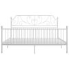 vidaXL Bed Frame without Mattress White Metal 200x200 cm