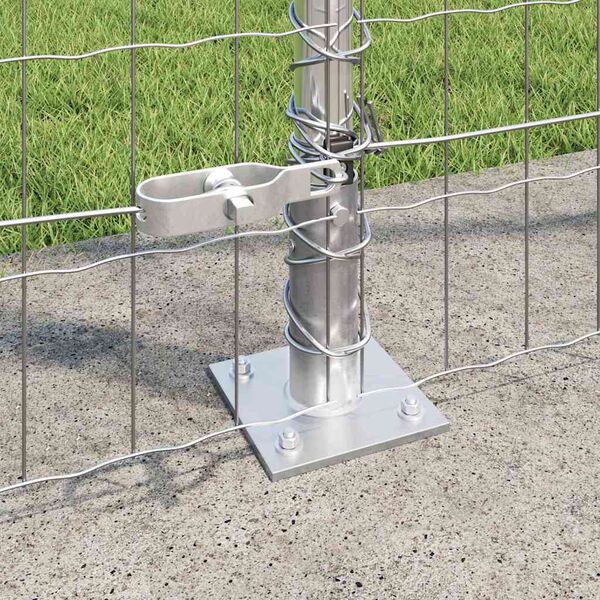 vidaXL Fence with Post Silver 1.6 x 10 m Steel