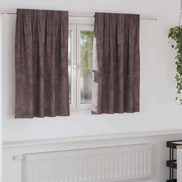 vidaXL Velvet Curtains with Curtains 2 pcs Brown 140 x 140 cm Velvet