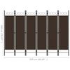 vidaXL 6-Panel Room Divider Brown 240x180 cm
