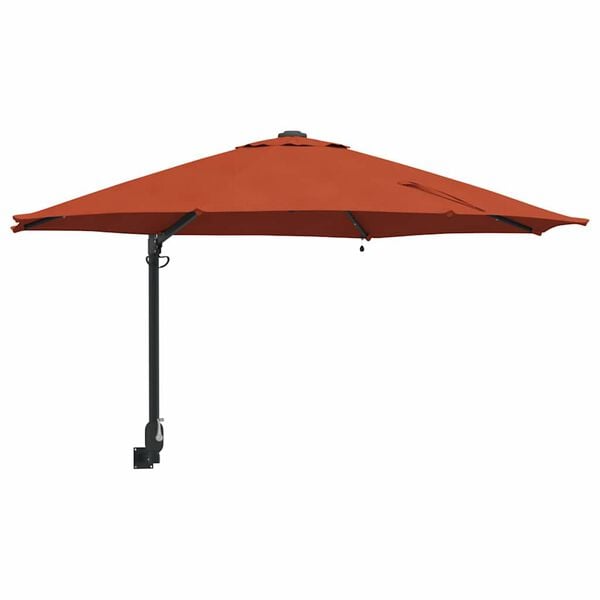 vidaXL Garden Parasol Manual Terracotta 248 x 248 x 148 cm