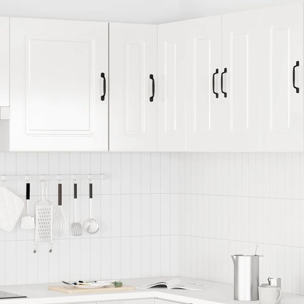 vidaXL Kitchen Wall Corner Cabinet Kalmar High Gloss White Engineered Wood