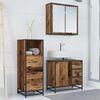 vidaXL Bathroom Furniture Set with Door 3 pcs Old Wood Engineered Wood