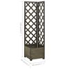 vidaXL Corner Trellis Planter Grey 40x40x150 cm Solid Firwood