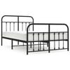 vidaXL Metal Bed Frame without Mattress with Footboard Black 120x190cm