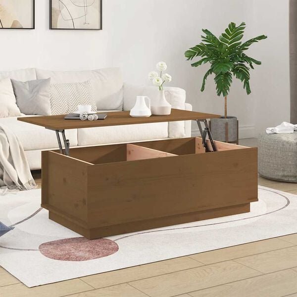 vidaXL Coffee Table Honey Brown 100x50x35 cm Solid Wood Pine