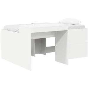 vidaXL Kids'High Bed Frame with Desk White 80 x 160 cm
