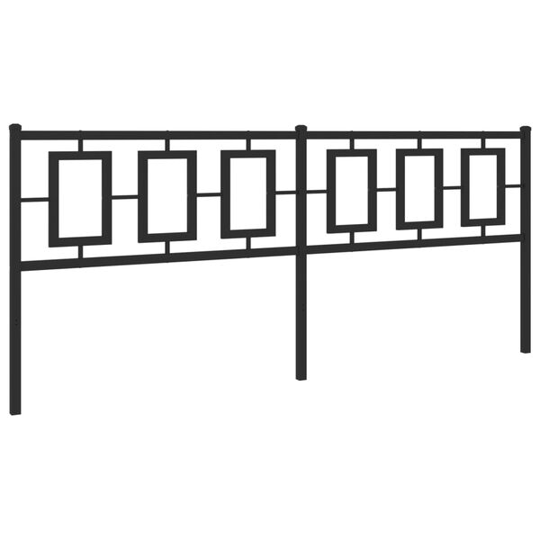 vidaXL Metal Headboard Black 193 cm