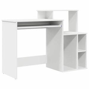 vidaXL Desk with Drawer White 120.5 x 44 x 88.5 cm Engineered Wood