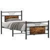 vidaXL Bed Frame without Mattress Smoked Oak 90x190 cm Single Engineered Wood