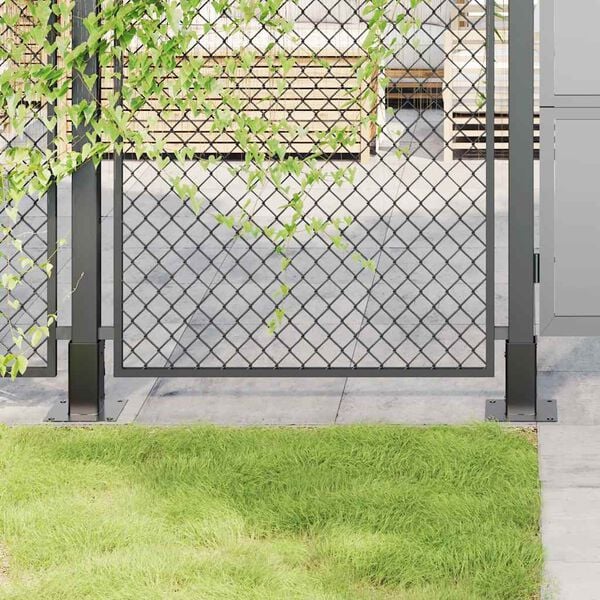 vidaXL Post Bases Square 4 pcs Anthracite 61x61 mm Powder-coated Steel