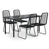 vidaXL 5 Piece Garden Dining Set Black