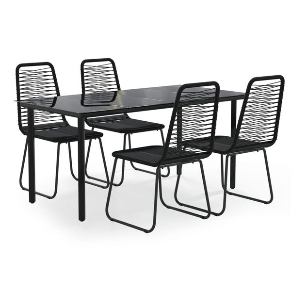 vidaXL 5 Piece Garden Dining Set Black