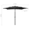 vidaXL 3-Tier Garden Parasol with Aluminium Pole Black 2.5x2.5 m