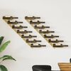vidaXL Wall-mounted Wine Rack for 7 Bottles 2 pcs Gold Metal