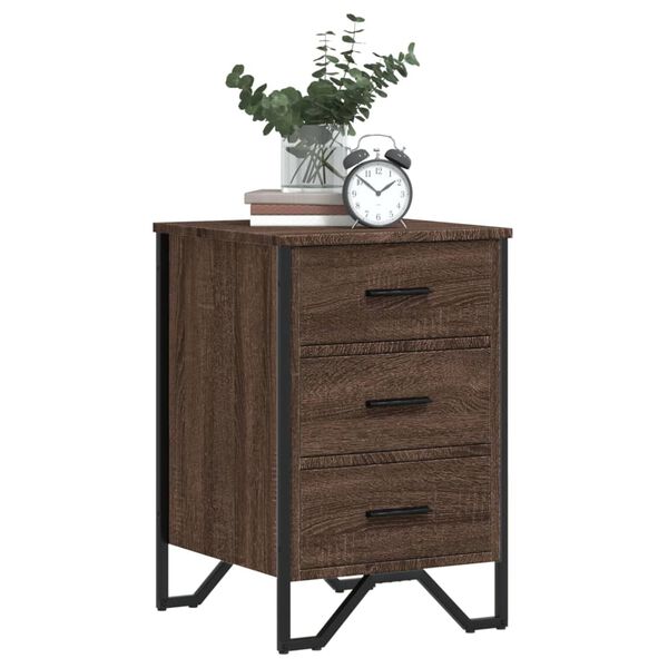 vidaXL Bedside Cabinet Brown Oak 40x41x60 cm Engineered Wood