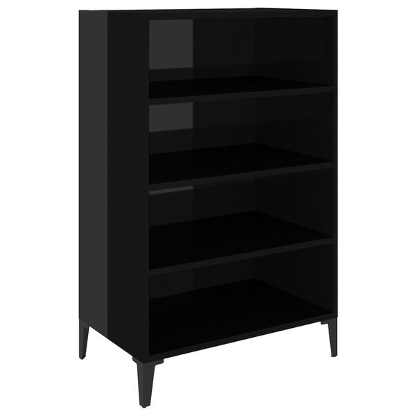 vidaXL Sideboard High Gloss Black 57x35x90 cm Engineered Wood