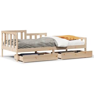 vidaXL Daybed with Drawers without Mattress 80x200 cm Solid Wood
