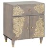 vidaXL Bedside Cabinet with Door Grey 50 x 33 x 60 cm Solid Mango Wood