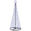 vidaXL LED Spiral Christmas Tree with Base EKENAS 180 cm 220 LEDs Blue