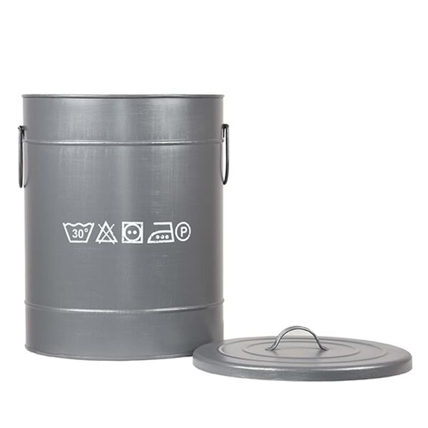 LABEL51 Laundry Box 32x32x43 cm M Antique Grey