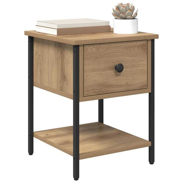 vidaXL Bedside Table Artisan Oak 34 x 35.5 x 45 cm Engineered Wood