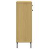 vidaXL Shoe Rack with Metal Legs Brown Solid Wood Pine OSLO