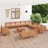 vidaXL 14 Piece Garden Lounge Set Solid Wood Pine Honey Brown