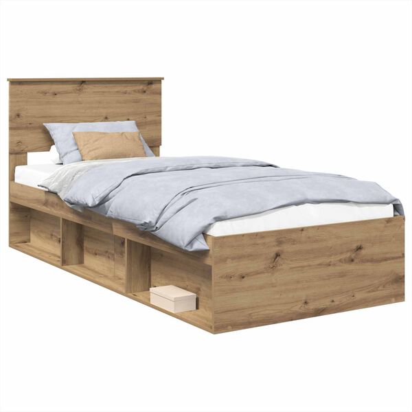 vidaXL Bed Frame Artisian Oak 90 x 200 cm Engineered wood